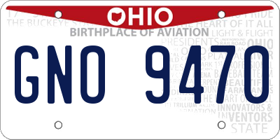OH license plate GNO9470