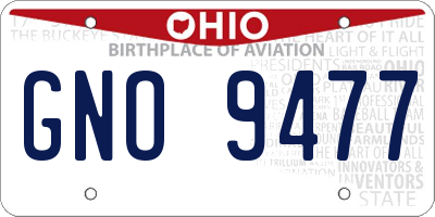 OH license plate GNO9477