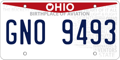 OH license plate GNO9493
