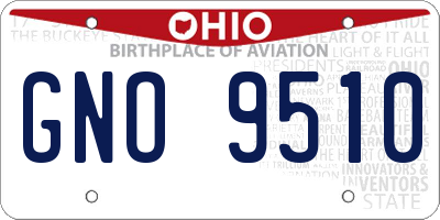OH license plate GNO9510