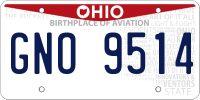 OH license plate GNO9514