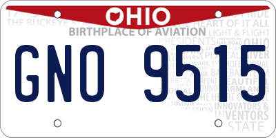OH license plate GNO9515