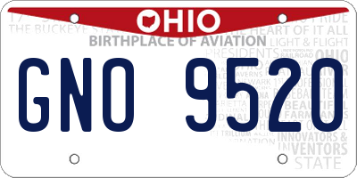 OH license plate GNO9520