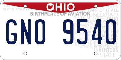 OH license plate GNO9540