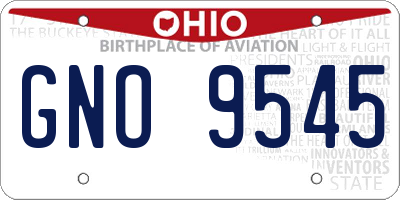 OH license plate GNO9545