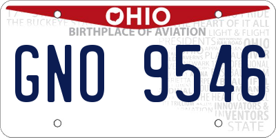 OH license plate GNO9546