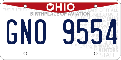 OH license plate GNO9554