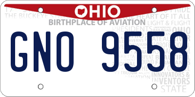 OH license plate GNO9558