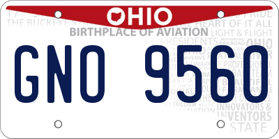 OH license plate GNO9560
