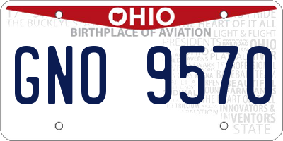 OH license plate GNO9570