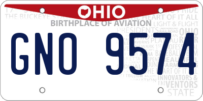 OH license plate GNO9574