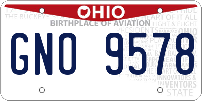 OH license plate GNO9578