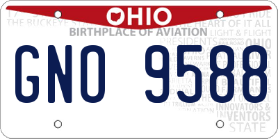 OH license plate GNO9588