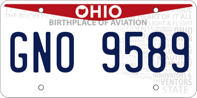 OH license plate GNO9589
