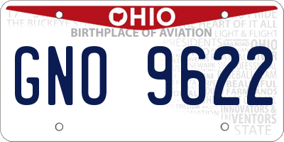 OH license plate GNO9622
