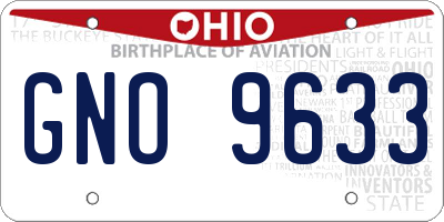 OH license plate GNO9633
