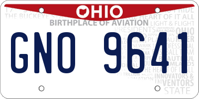 OH license plate GNO9641