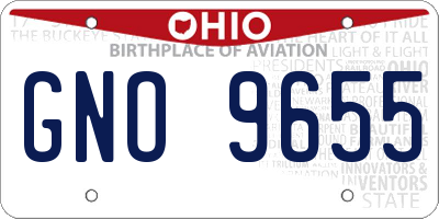 OH license plate GNO9655