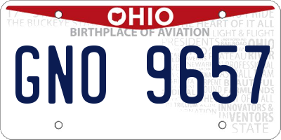 OH license plate GNO9657
