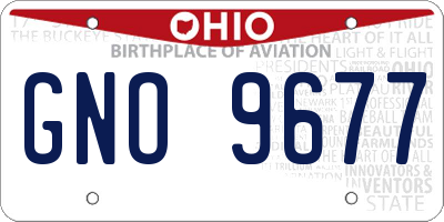 OH license plate GNO9677