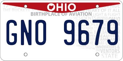 OH license plate GNO9679