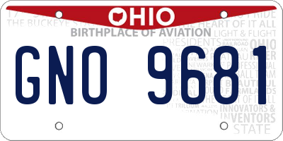 OH license plate GNO9681