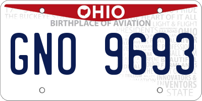 OH license plate GNO9693