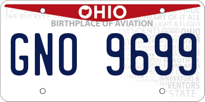 OH license plate GNO9699