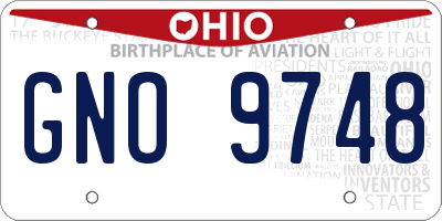 OH license plate GNO9748