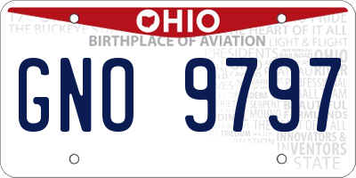 OH license plate GNO9797