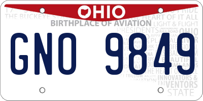OH license plate GNO9849