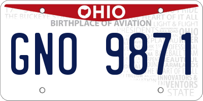 OH license plate GNO9871