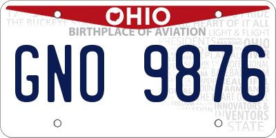 OH license plate GNO9876