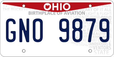 OH license plate GNO9879