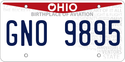 OH license plate GNO9895