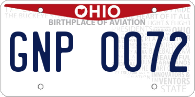 OH license plate GNP0072