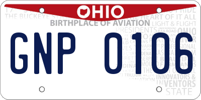 OH license plate GNP0106