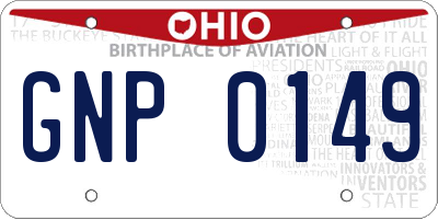 OH license plate GNP0149