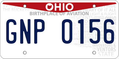 OH license plate GNP0156