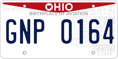 OH license plate GNP0164