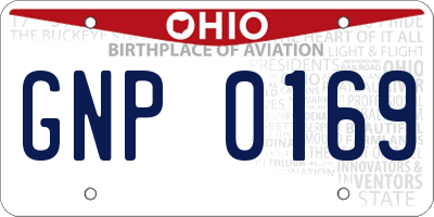 OH license plate GNP0169