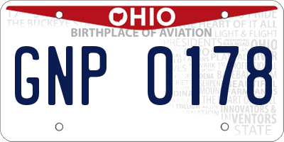 OH license plate GNP0178