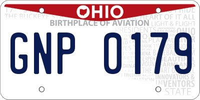 OH license plate GNP0179
