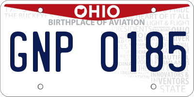 OH license plate GNP0185