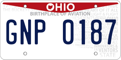 OH license plate GNP0187