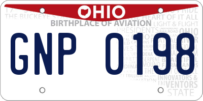 OH license plate GNP0198