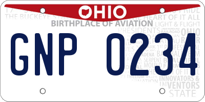 OH license plate GNP0234
