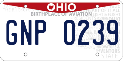 OH license plate GNP0239