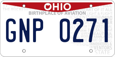 OH license plate GNP0271