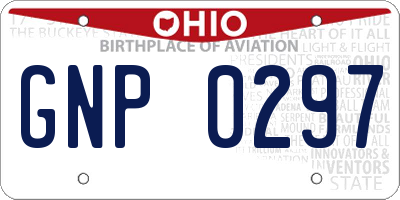 OH license plate GNP0297